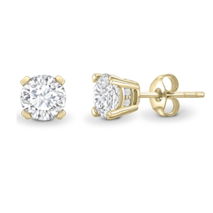 Jasmine Natural Yellow Gold 4 Prong Studs Diamond Earrings