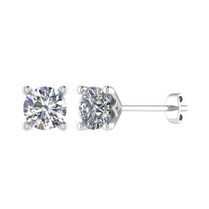 Janiah Natural Platinum 4 Prong Studs Diamond Earrings