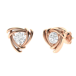 Gracee Natural Rose Gold 3 Prong Everyday Diamond Earrings