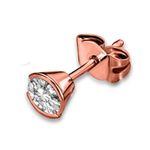 Geena Natural Rose Gold Half Bezel Men's Diamond Earrings