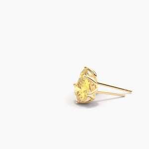 Heidi Gold 4 Prong Set Yellow Diamond Earrings