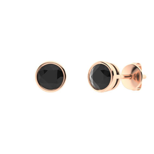 Harlene Rose Gold Bezel Set Black Diamond Earrings