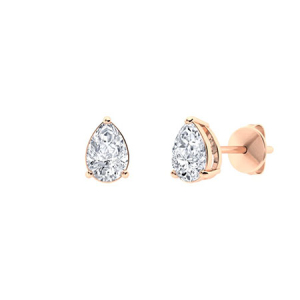 Gretta Rose Gold 3 Prong Moissanite Diamond Earrings