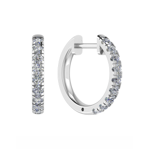 Natural Platinum Hoop Diamond Earrings