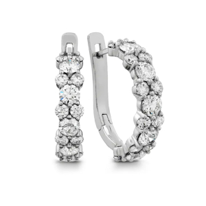 Feodora Natural Platinum Claw Set Hoop Diamond Earrings