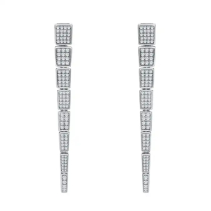 Lilabelle Natural Rose Gold Pave Set Journey Diamond Earrings