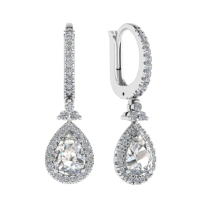 Lodima Natural Platinum 3 Prong Drop Diamond Earrings