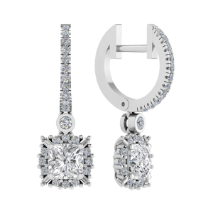 Loella Natural 4 Prong Set Drop Diamond Earrings