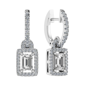 Louime 1.50 - 3.00 Carat Natural 4 Prong Set  Drop Diamond Earrings