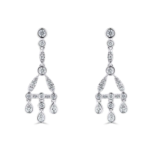 Kanesha 0.75 Carat Round cut Bezel Set  Designer Diamond Earrings