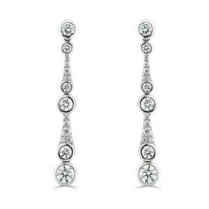 Kellsie 1.30 Carat Round cut Bezel Set  Designer Diamond Earrings