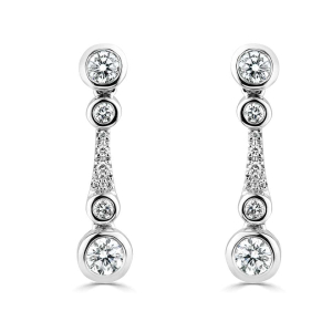 kelda 0.72 Carat Round cut Bezel Set  Designer Diamond Earrings