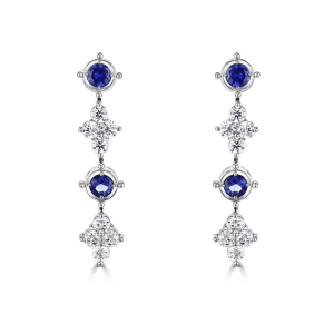 0.76 Carat Natural Ruby Gemstone Diamond Earrings
