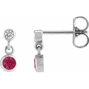 0.36 Carat Natural Ruby Earrings