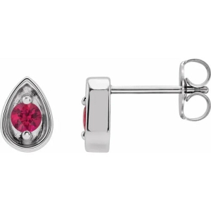 Natural Platinum Ruby Earrings