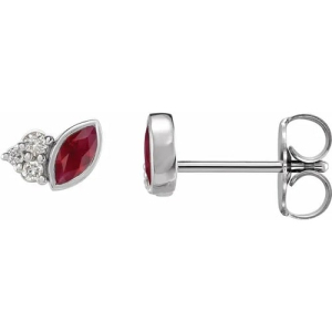 Natural Platinum Ruby Earrings
