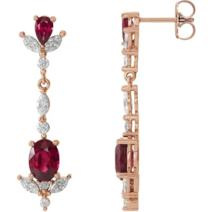 Heleanor Natural Ruby Rose Gold 4 Prong Set 