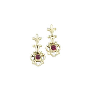 Natural Yellow Gold Ruby Earrings