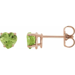 Flurekin Peridot Rose Gold 4 Prong Set  Diamond Earrings