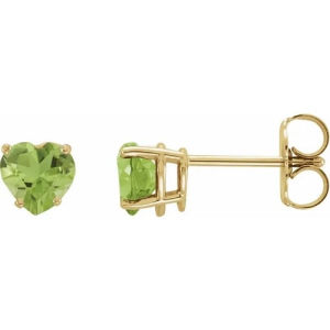 Flurekin Peridot Yellow Gold 4 Prong Set  Diamond Earrings