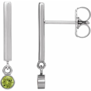 Flora Peridot Bezel Set  Diamond Earrings