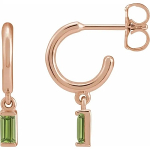 Ferdinanda Peridot Rose Gold Bar Set  Diamond Earrings