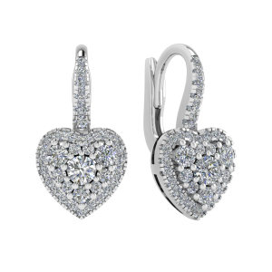 Kalyn Natural Platinum Pave Set Hoop Diamond Earrings