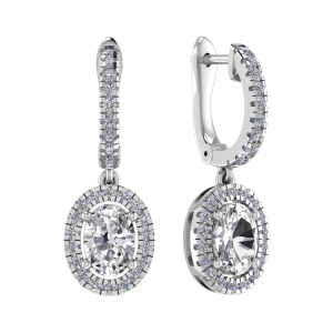 Natural Platinum Hoop Diamond Earrings