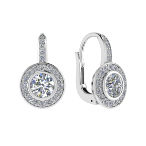 Kiki 0.50 - 2.00 Carat Natural Round cut Bezel Set  Hoop Diamond Earrings