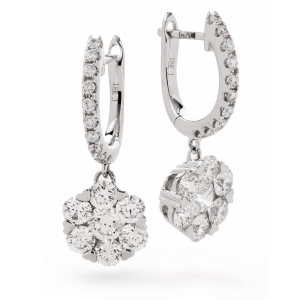 Frieda 1.50 Carat Natural Round cut Claw Set  Drop Diamond Earrings