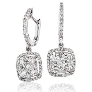 Lindsei 1.25 Carat Natural Round cut 4 Prong Set  Drop Diamond Earrings