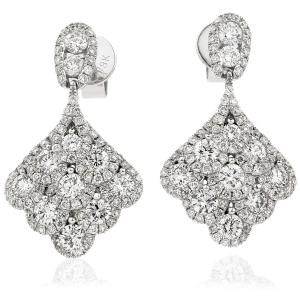 Fanny 2.00 Carat Natural Round cut Claw Set  Drop Diamond Earrings