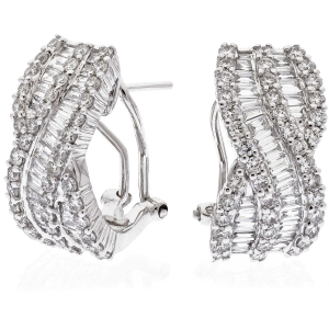 Katharine Natural White Gold Channel Set Hoop Diamond Earrings