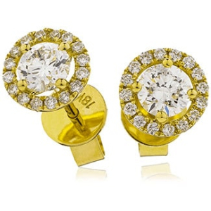 glenn Natural Yellow Gold Claw Set For Women Diamond Earrings