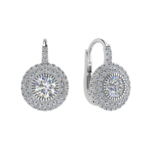 Kasandra 0.50 - 1.50 Carat Natural Round cut Prong Set  Hoop Diamond Earrings