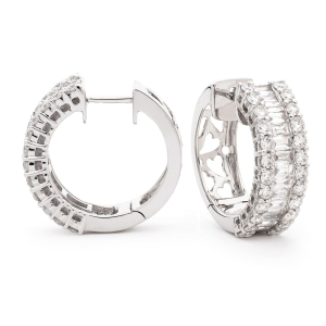 Kinzie 2.50 Carat Natural Channel Set  Hoop Diamond Earrings