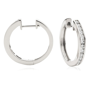 Kianna 0.35 Carat Natural Channel Set  Hoop Diamond Earrings