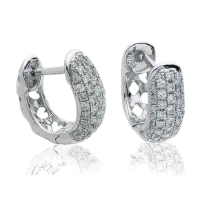 Kailynn 0.40 Carat Natural Pave Set  Hoop Diamond Earrings