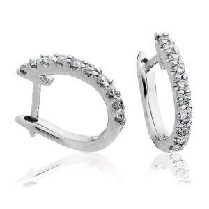 Katrina 0.30 Carat Natural Pave Set  Hoop Diamond Earrings