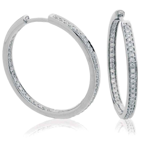 Krystal 0.35 Carat Natural Channel Set  Hoop Diamond Earrings