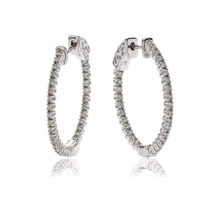 Fawna 0.40 Carat Natural Claw Set  Hoop Diamond Earrings