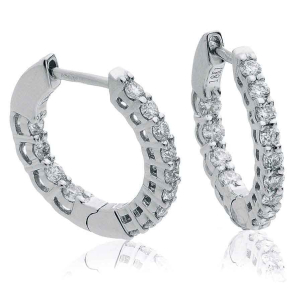 Kaylyn 0.50 Carat Natural 4 Claw Set  Hoop Diamond Earrings