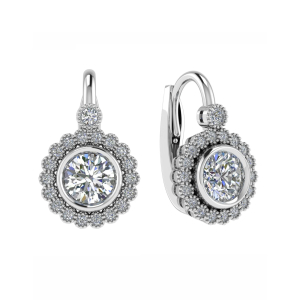 Kelli Natural Platinum Bezel Hoop Diamond Earrings