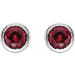 Holliston 0.68 Carat Natural Ruby Round cut Bezel Set 