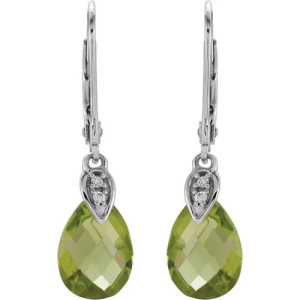 Feodora Peridot Rose Gold Prong Set  Diamond Earrings