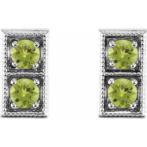 Hailie 0.48 Carat Peridot 4 Prong Set  Diamond Earrings