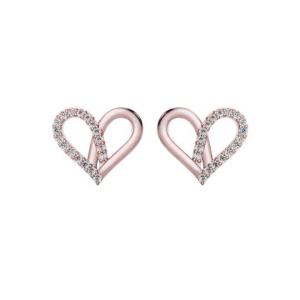 Jebina Lab-Created Rose Gold Pave Set Cluster Diamond Earrings