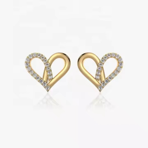 Jebina Lab-Created Yellow Gold Pave Set Cluster Diamond Earrings