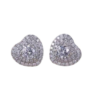 Iris Lab-Created Prong Set Halo Diamond Earrings