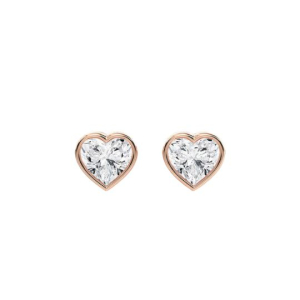 Leeza Lab-Created Rose Gold Bezel Set Studs Diamond Earrings